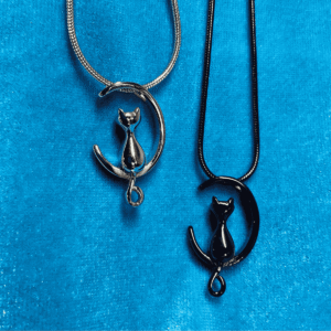 Cat in the Moon Urn Necklace