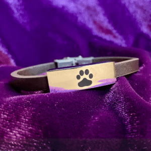 Leather Paw Print Urn Bracelet